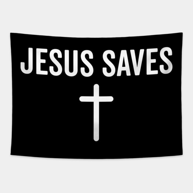 Jesus Saves Tapestry by Frank Ring