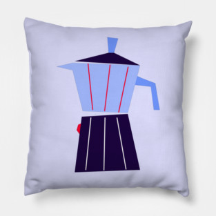 Blue Moka Pot Pillow