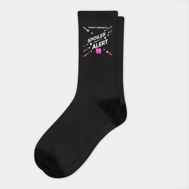 There's always a Spoiler Alert - White Letters, Romance Logo Socks by Nerdy Romantics Fan Shop*