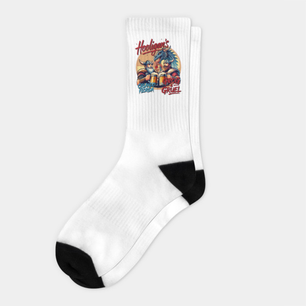Hooligan's in the Isle GroG and Gruel Fast Service Socks by Joaddo