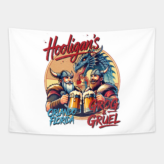 Hooligan's in the Isle GroG and Gruel Fast Service Tapestry by Joaddo