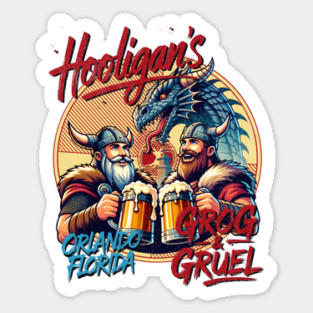 Hooligan's in the Isle GroG and Gruel Fast Service Sticker