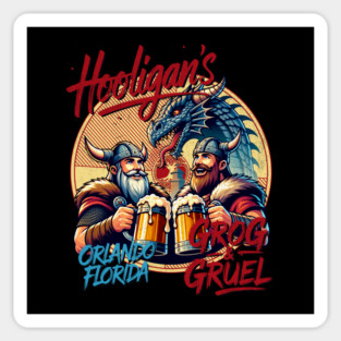 Hooligan's in the Isle GroG and Gruel Fast Service Magnet