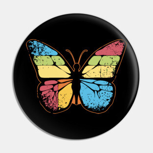 Retro Butterfly – Vintage Color Pop Nature Art Pin