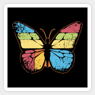 Retro Butterfly – Vintage Color Pop Nature Art Sticker