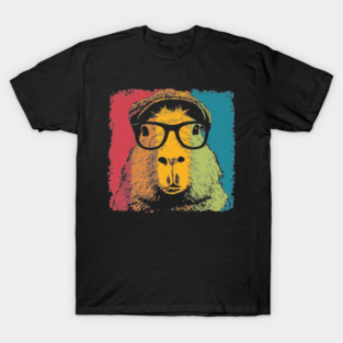 Dapper Capybara in Glasses – Quirky Animal Hipster Style T-Shirt