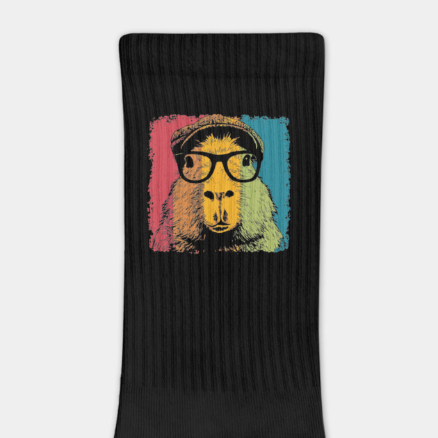 Dapper Capybara in Glasses – Quirky Animal Hipster Style by TuncGK