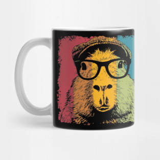 Dapper Capybara in Glasses – Quirky Animal Hipster Style Mug