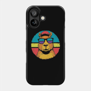 Cool Capybara with Shades – Retro Beach Vibes Animal Art Phone Case
