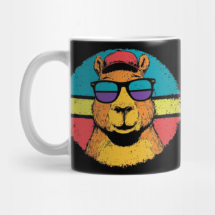 Cool Capybara with Shades – Retro Beach Vibes Animal Art Mug