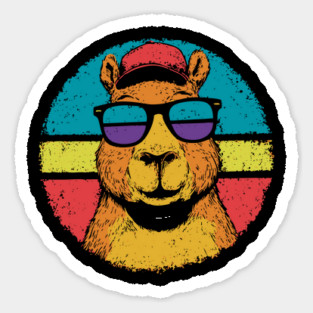 Cool Capybara with Shades – Retro Beach Vibes Animal Art Magnet