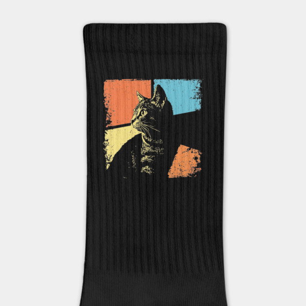 Mysterious Retro Cat Silhouette – Vintage Night Feline Art by TuncGK