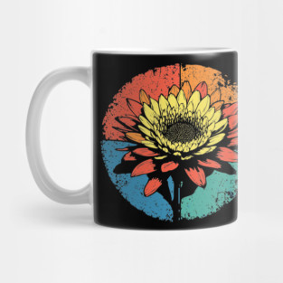 Vintage Chrysanthemum Bloom – Retro Botanical Art Mug