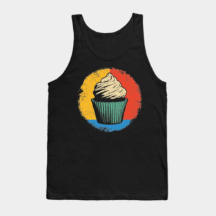 Retro Cupcake Delight – Vintage Dessert Aesthetic Art Tank Top