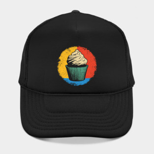 Retro Cupcake Delight – Vintage Dessert Aesthetic Art Hat