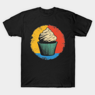 Retro Cupcake Delight – Vintage Dessert Aesthetic Art T-Shirt