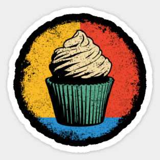 Retro Cupcake Delight – Vintage Dessert Aesthetic Art Sticker