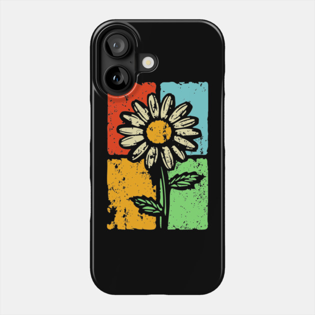 Retro Daisy Shirt Art – Groovy Vintage Flower Graphic Phone Case by TuncGK