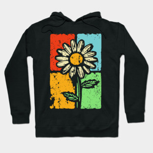 Retro Daisy Shirt Art – Groovy Vintage Flower Graphic Hoodie