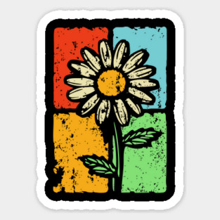 Retro Daisy Shirt Art – Groovy Vintage Flower Graphic Magnet