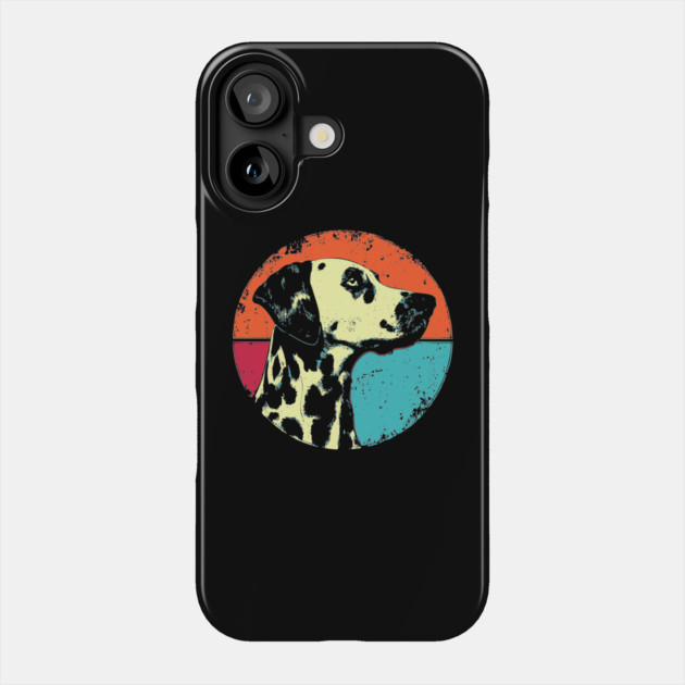 Retro Dalmatian Headshot – Vintage Dog Portrait Art Phone Case by TuncGK