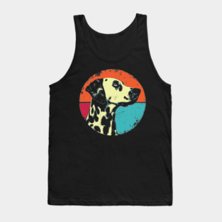 Retro Dalmatian Headshot – Vintage Dog Portrait Art Tank Top
