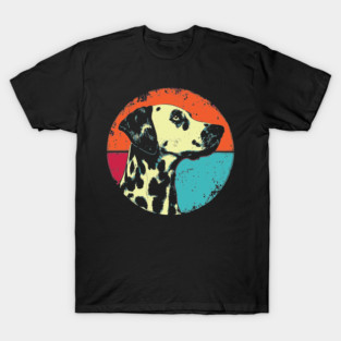Retro Dalmatian Headshot – Vintage Dog Portrait Art T-Shirt