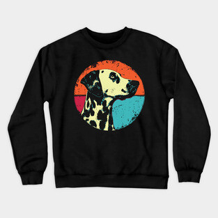 Retro Dalmatian Headshot – Vintage Dog Portrait Art Crewneck Sweatshirt