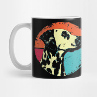 Retro Dalmatian Headshot – Vintage Dog Portrait Art Mug