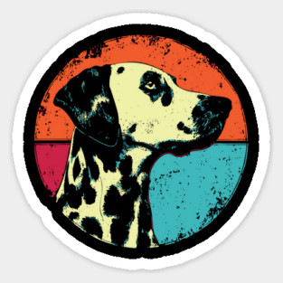 Retro Dalmatian Headshot – Vintage Dog Portrait Art Sticker