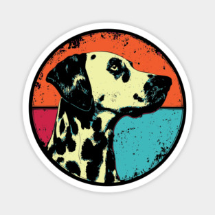 Retro Dalmatian Headshot – Vintage Dog Portrait Art Magnet
