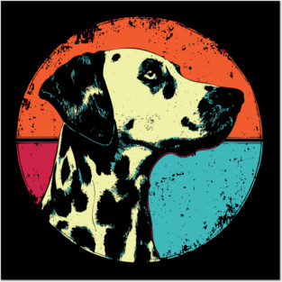 Retro Dalmatian Headshot – Vintage Dog Portrait Art Posters and Art