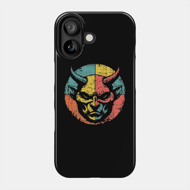 Retro Demon Face – Vintage Horror Grunge Monster Art Phone Case by TuncGK