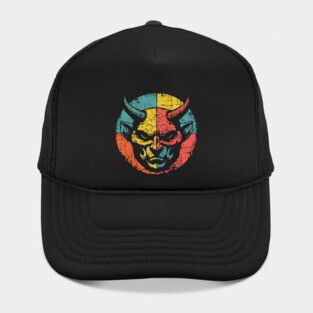 Retro Demon Face – Vintage Horror Grunge Monster Art Hat