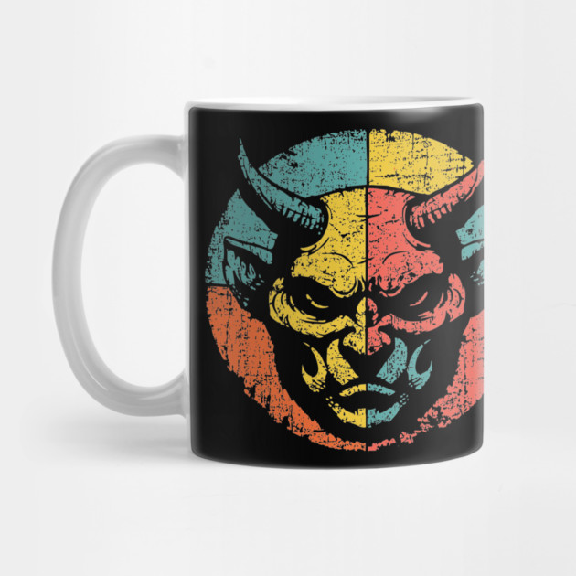 Retro Demon Face – Vintage Horror Grunge Monster Art by TuncGK