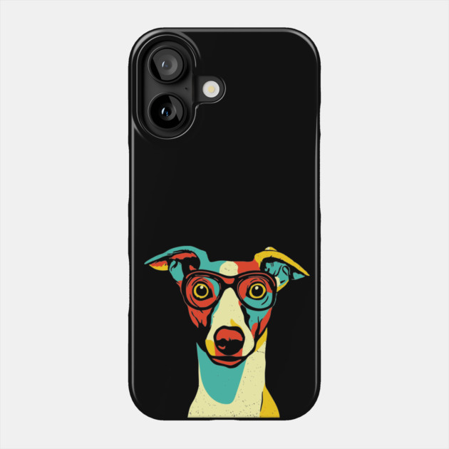 Whimsical Dog in Glasses – Retro Color Pop Pup Art Phone Case by TuncGK