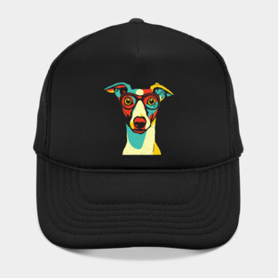 Whimsical Dog in Glasses – Retro Color Pop Pup Art Hat