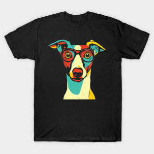 Whimsical Dog in Glasses – Retro Color Pop Pup Art T-Shirt