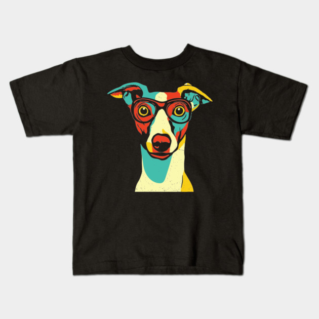 Whimsical Dog in Glasses – Retro Color Pop Pup Art Kids T-Shirt by TuncGK