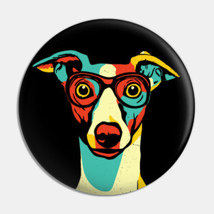 Whimsical Dog in Glasses – Retro Color Pop Pup Art Pin