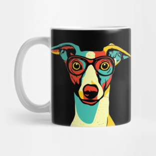 Whimsical Dog in Glasses – Retro Color Pop Pup Art Mug