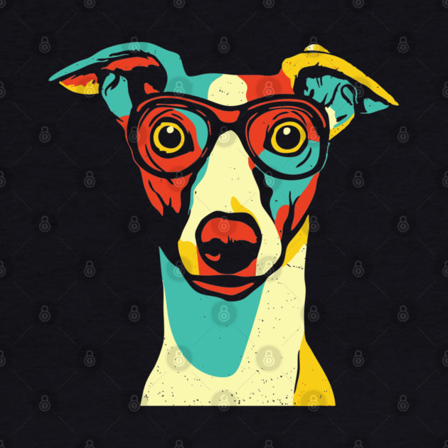 Whimsical Dog in Glasses – Retro Color Pop Pup Art by TuncGK
