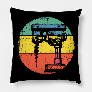 Retro Power Drill Art – Vintage Toolbox Wall Decor Design Pillow