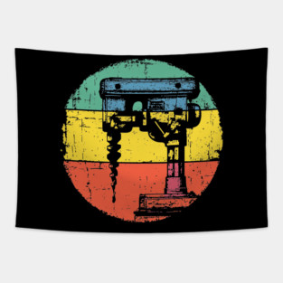 Retro Power Drill Art – Vintage Toolbox Wall Decor Design Tapestry