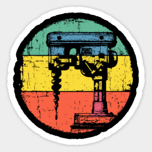 Retro Power Drill Art – Vintage Toolbox Wall Decor Design Sticker