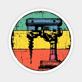 Retro Power Drill Art – Vintage Toolbox Wall Decor Design Magnet