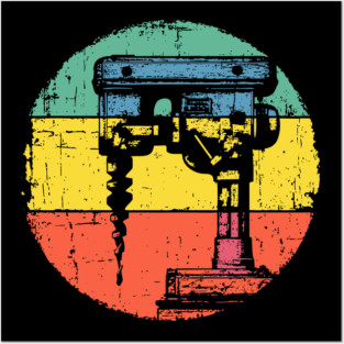 Retro Power Drill Art – Vintage Toolbox Wall Decor Design Posters and Art