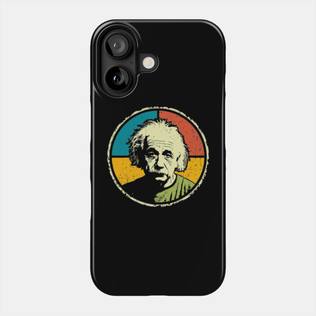 Einstein in Color – Retro Science Genius Portrait Art Phone Case by TuncGK