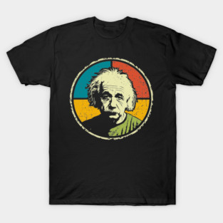 Einstein in Color – Retro Science Genius Portrait Art T-Shirt