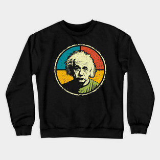 Einstein in Color – Retro Science Genius Portrait Art Crewneck Sweatshirt